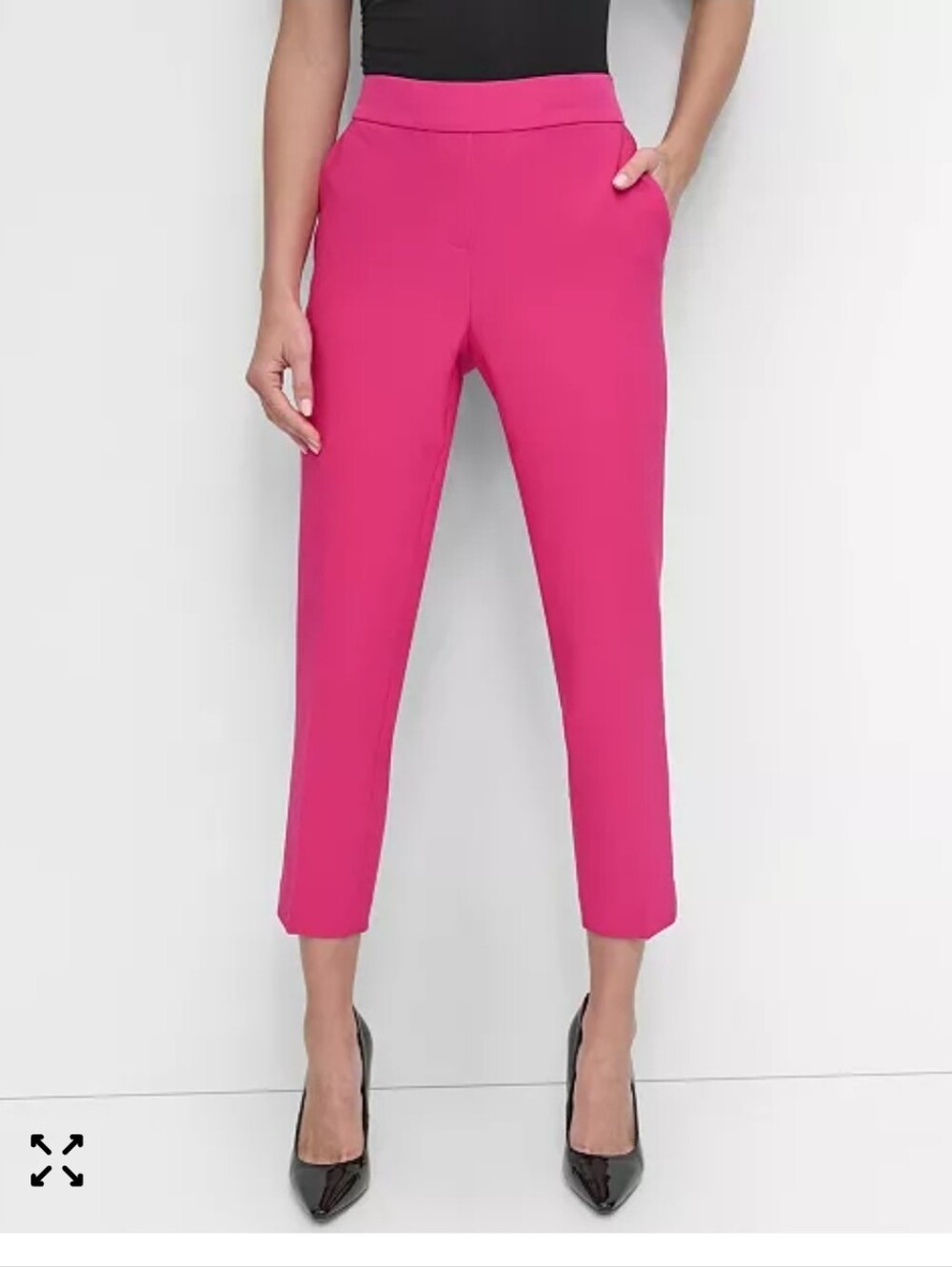 DKNY Bright Pink Cropped Slim Ankle Pants